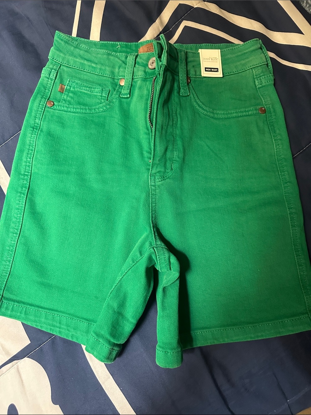 Judy Blue Bright Green High-Waist Women's Denim Shorts